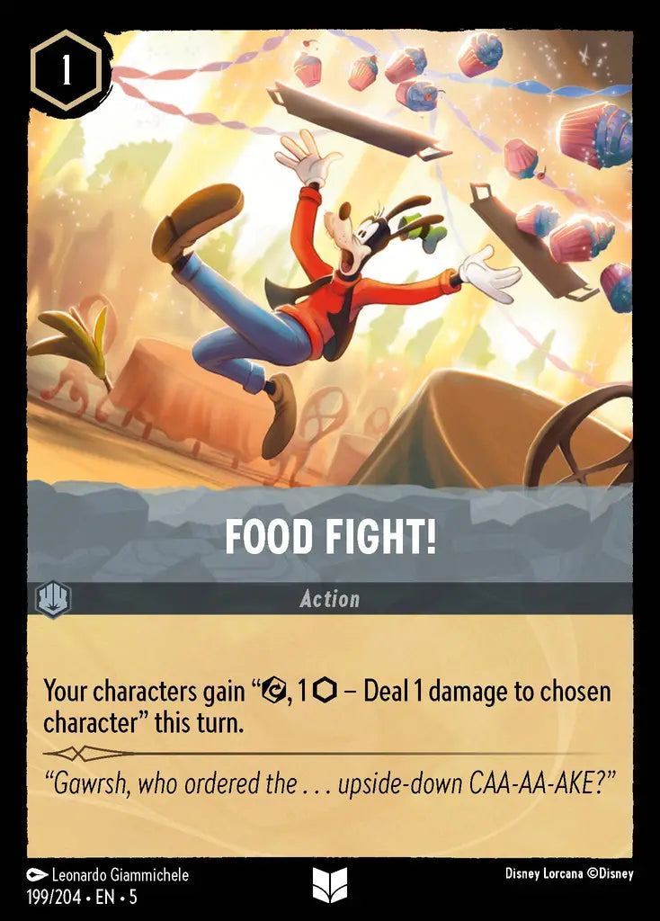 Food Fight! - 199/204 - Uncommon - Shimmering Skies - Disney Lorcana