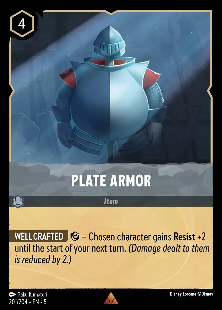 Plate Armor - 201/204 - Rare - Shimmering Skies - Disney Lorcana