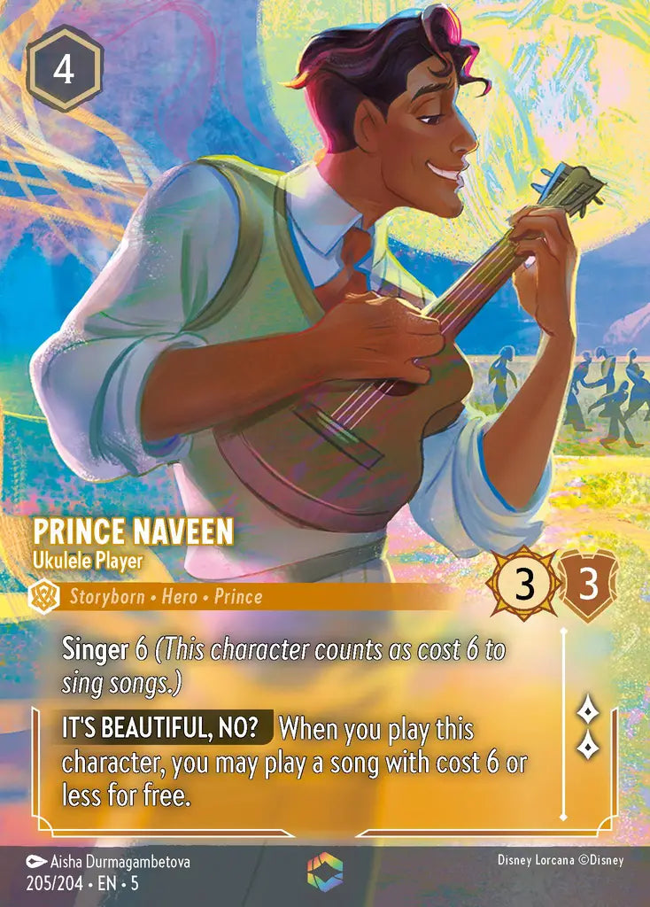 Prince Naveen - Ukulele Player - 205/204 - Enchanted - Shimmering Skies - Disney Lorcana