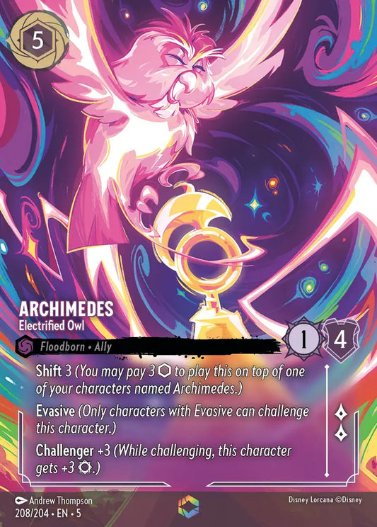 Archimedes - Electrified Owl - 208/204 - Enchanted - Shimmering Skies - Disney Lorcana