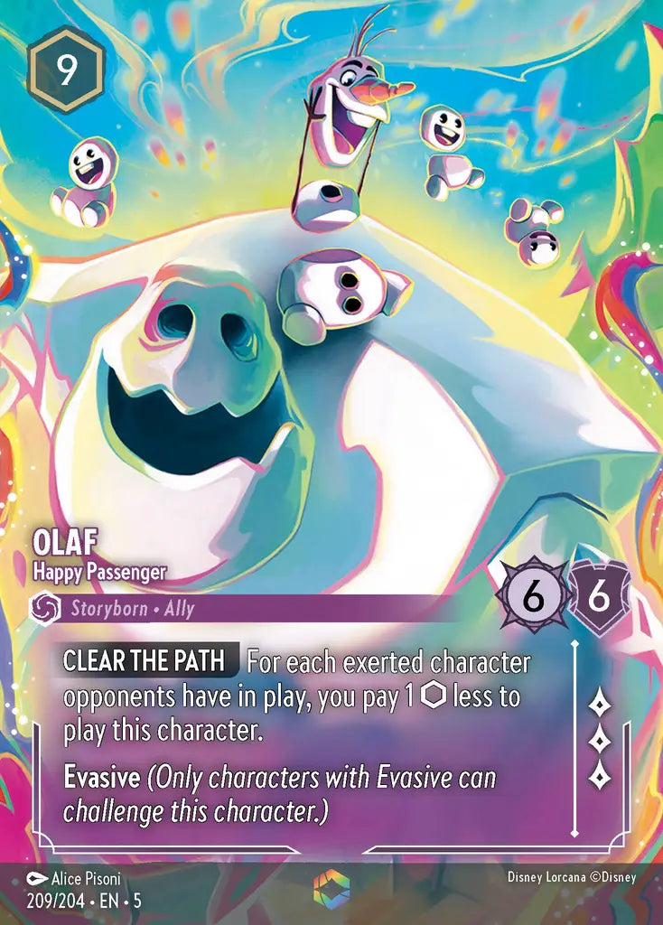 Olaf - Happy Passenger - 209/204 - Enchanted - Shimmering Skies - Disney Lorcana