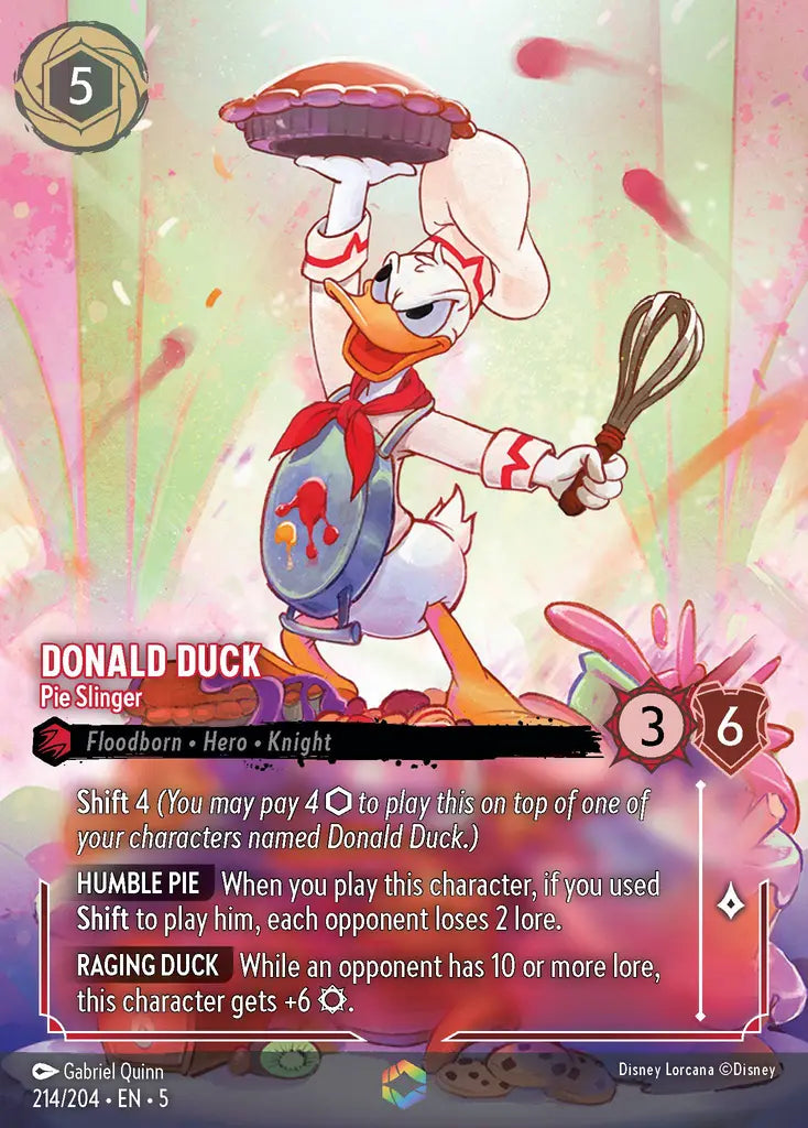 Donald Duck - Pie Slinger - 214/204 - Enchanted - Shimmering Skies - Disney Lorcana