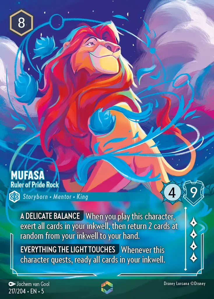Mufasa - Ruler of Pride Rock - 217/204 - Enchanted - Shimmering Skies - Disney Lorcana