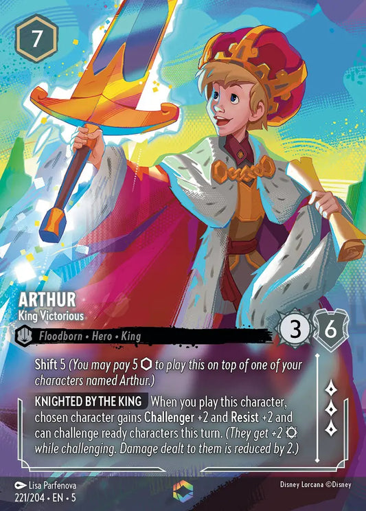 Arthur - King Victorious - 221/204 - Enchanted - Shimmering Skies - Disney Lorcana