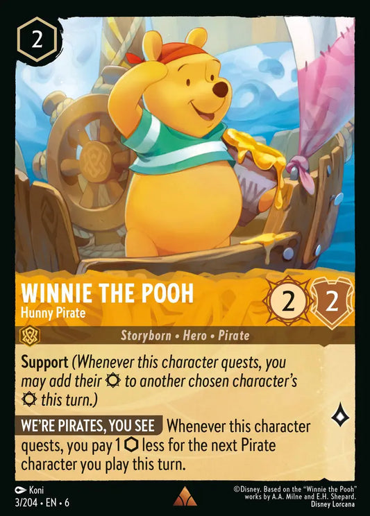 Winnie the Pooh - Hunny Pirate - 3/204 - Rare - Azurite Sea - Disney Lorcana