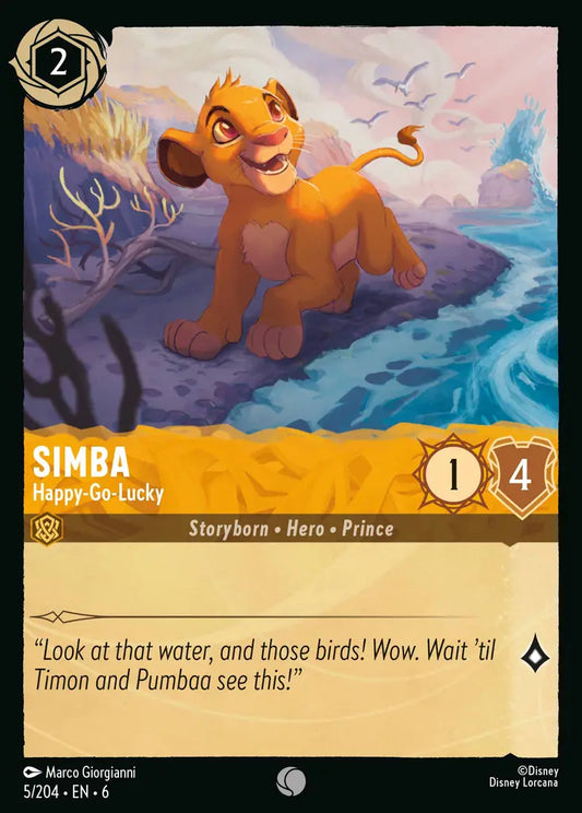 Simba - Happy-Go-Lucky - 5/204 - Common - Azurite Sea - Disney Lorcana