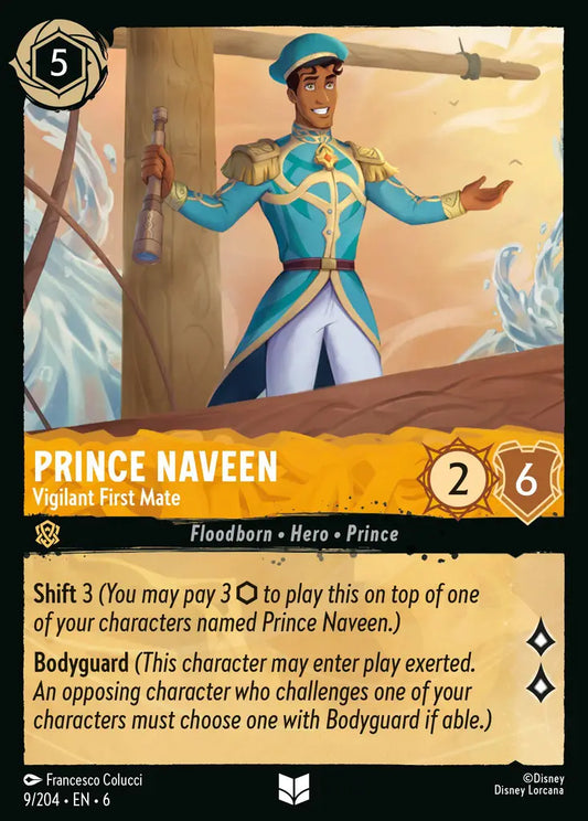 Prince Naveen - Vigilant First Mate - 9/204 - Uncommon - Azurite Sea - Disney Lorcana