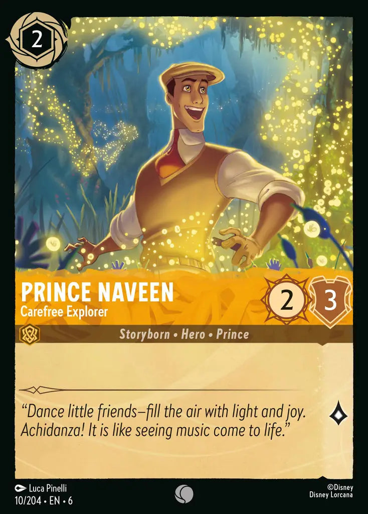 Prince Naveen - Carefree Explorer - 10/204 - Common - Azurite Sea - Disney Lorcana
