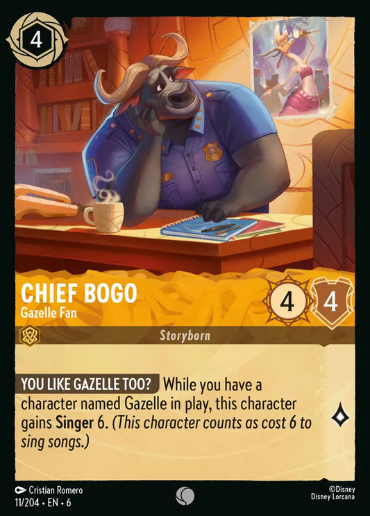 Chief Bogo - Gazelle-Fan - 11/204 - Common - Azurite Sea - Disney Lorcana