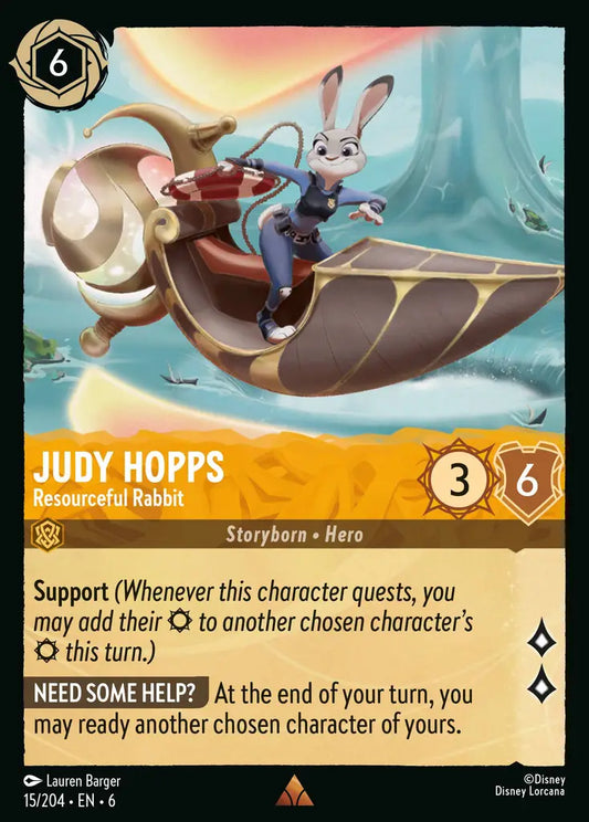 Judy Hopps - Resourceful Rabbit - 15/204 - Rare - Azurite Sea - Disney Lorcana