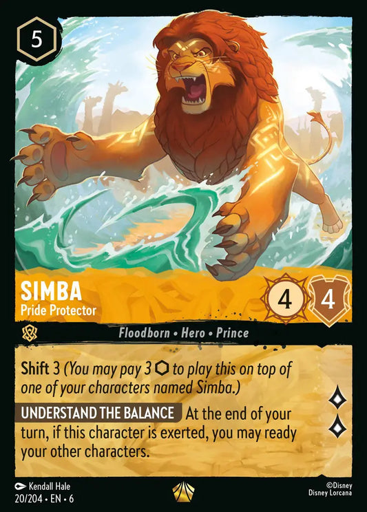 Simba - Pride Protector - 20/204 - Legendary - Azurite Sea - Disney Lorcana