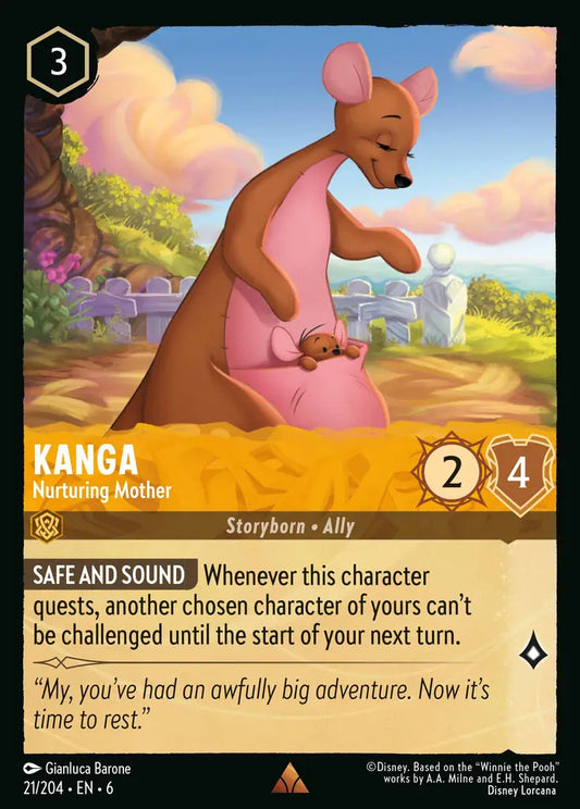 Kanga - Nurturing Mother - 21/204 - Rare - Azurite Sea - Disney Lorcana