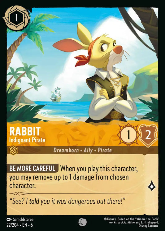 Rabbit - Indignant Pirate - 22/204 - Common - Azurite Sea - Disney Lorcana