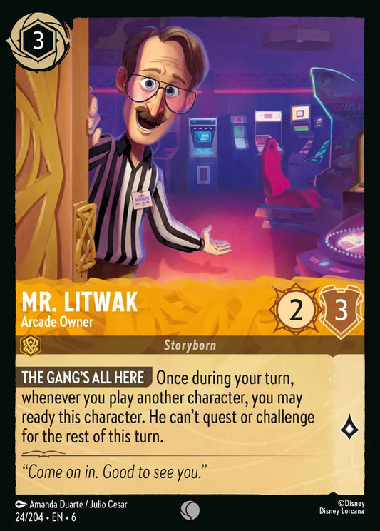 Mr. Litwak - Arcade Owner - 24/204 - Common - Azurite Sea - Disney Lorcana