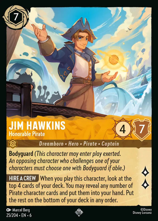 Jim Hawkins - Honorable Pirate - 25/204 - Super Rare - Azurite Sea - Disney Lorcana