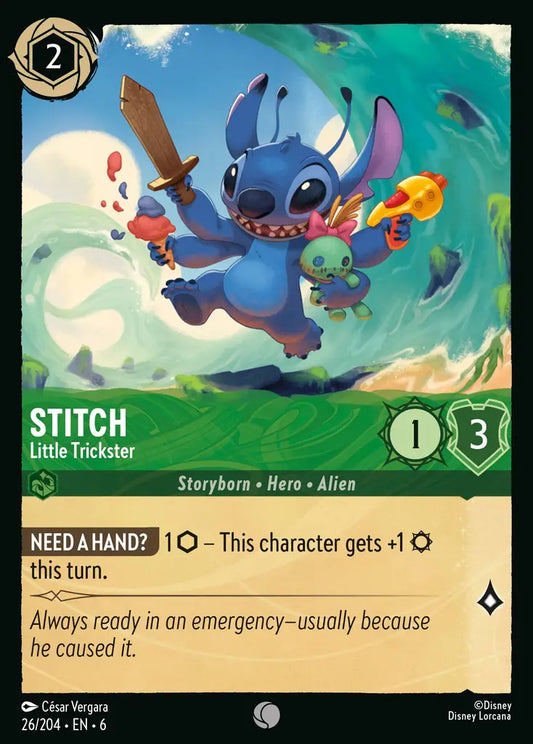 Stitch - Little Trickster - 26/204 - Common - Azurite Sea - Disney Lorcana