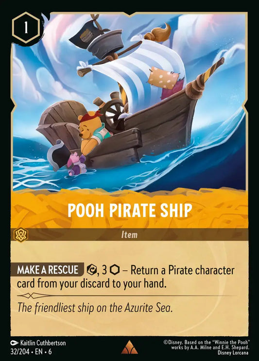Pooh Pirate Ship - 32/204 - Rare - Azurite Sea - Disney Lorcana