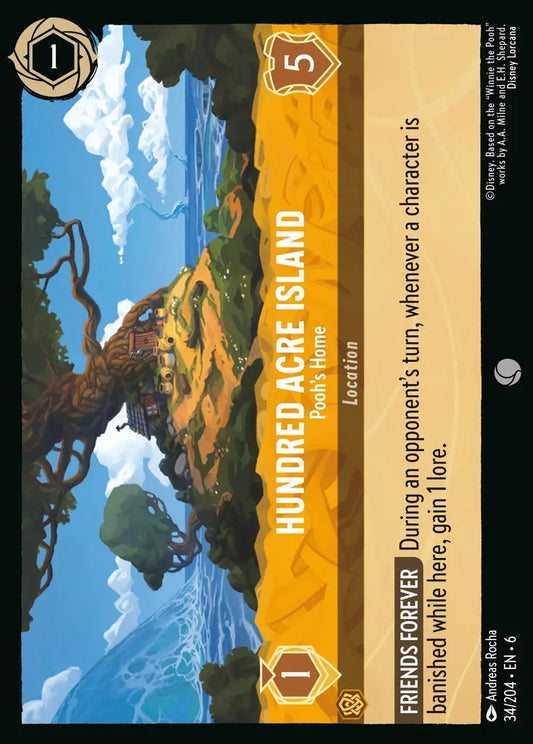 Hundred Acre Island - Pooh's Home - 34/204 - Common - Azurite Sea - Disney Lorcana