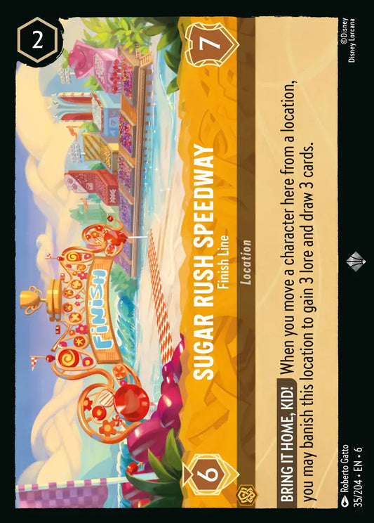 Sugar Rush Speedway - Finish Line - 35/204 - Super Rare - Azurite Sea - Disney Lorcana