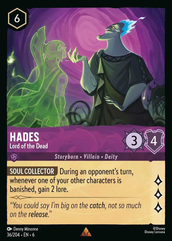 Hades - Lord of the Dead - 36/204 - Rare - Azurite Sea - Disney Lorcana