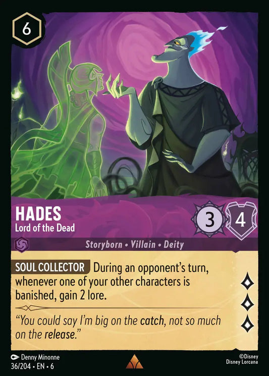 Hades - Lord of the Dead - 36/204 - Rare - Azurite Sea - Disney Lorcana