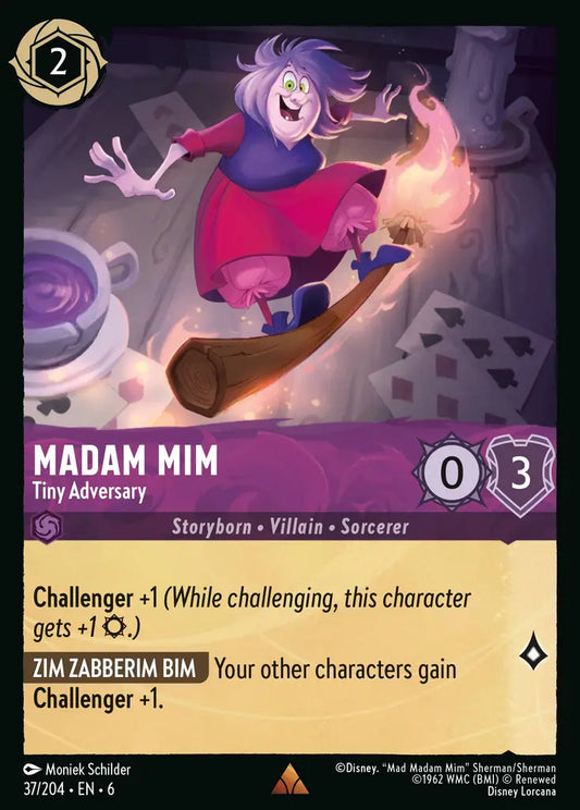 Madam Mim - Tiny Adversary - 37/204 - Rare - Azurite Sea - Disney Lorcana