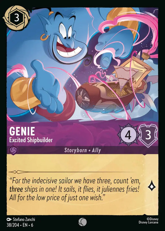 Genie - Excited Shipbuilder - 38/204 - Common - Azurite Sea - Disney Lorcana