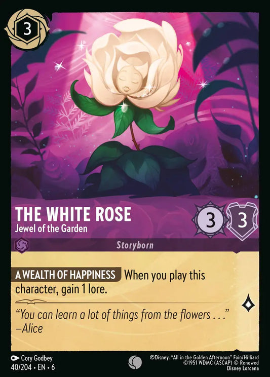 The White Rose - Jewel of the Garden - 40/204 - Common - Azurite Sea - Disney Lorcana