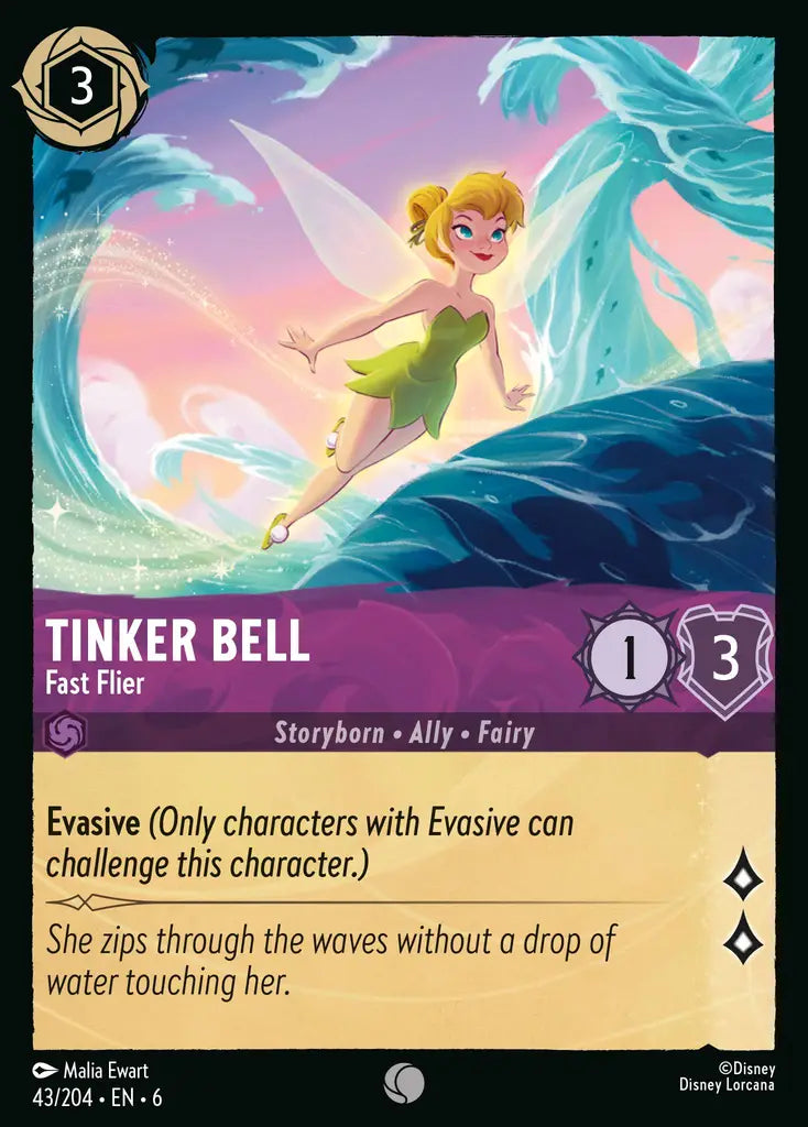 Tinker Bell - Fast Flier - 43/204 - Common - Azurite Sea - Disney Lorcana