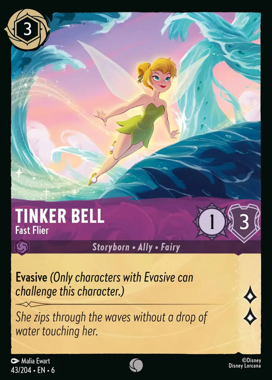 Tinker Bell - Fast Flier - 43/204 - Common - Azurite Sea - Disney Lorcana