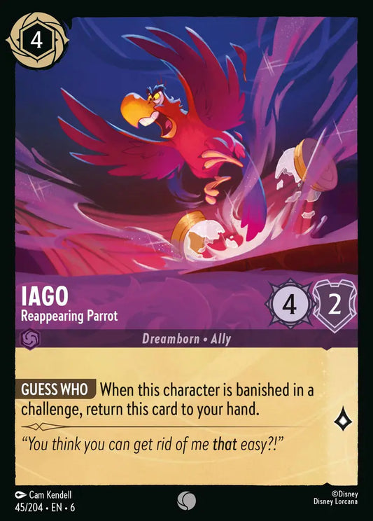 Iago - Reappearing Parrot - 45/204 - Common - Azurite Sea - Disney Lorcana