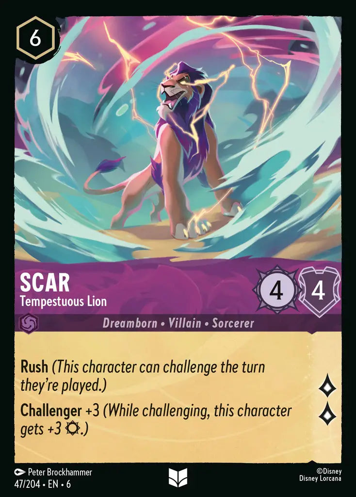 Scar - Tempestuous Lion - 47/204 - Uncommon - Azurite Sea - Disney Lorcana