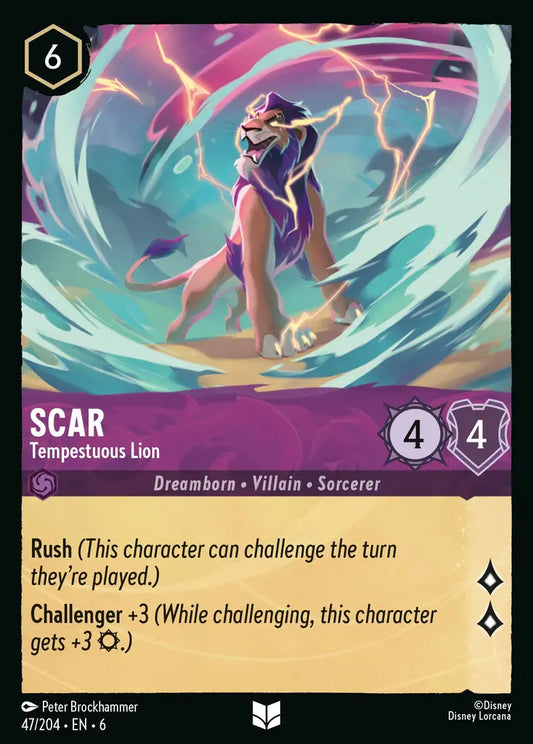 Scar - Tempestuous Lion - 47/204 - Uncommon - Azurite Sea - Disney Lorcana
