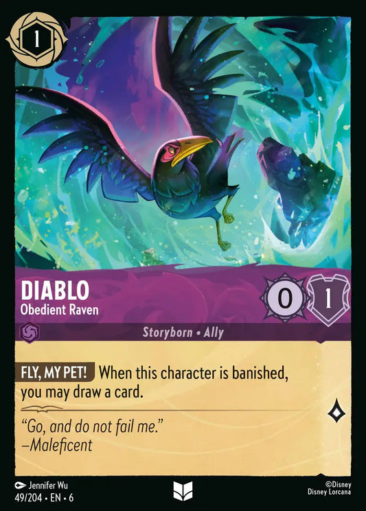Diablo - Obedient Raven - 49/204 - Uncommon - Azurite Sea - Disney Lorcana