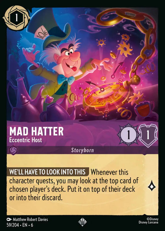 Mad Hatter - Eccentric Host - 59/204 - Super Rare - Azurite Sea - Disney Lorcana