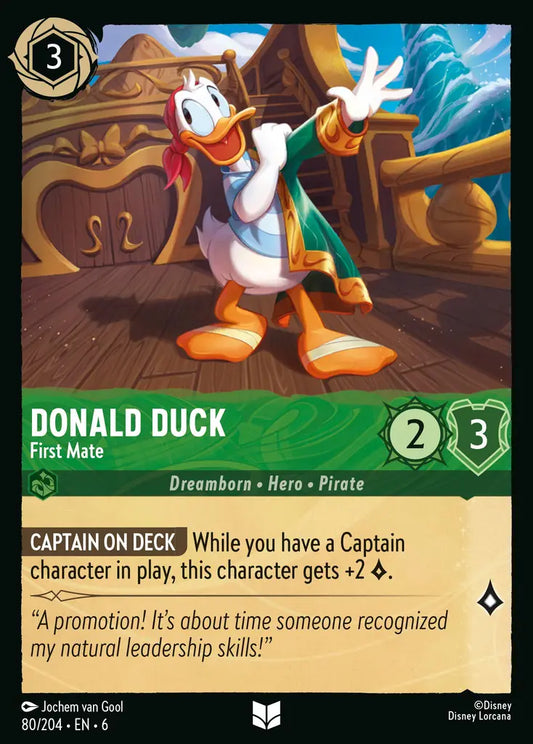 Donald Duck - First Mate - 80/204 - Uncommon - Azurite Sea - Disney Lorcana