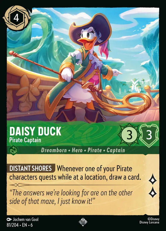Daisy Duck - Pirate Captain - 81/204 - Super Rare - Azurite Sea - Disney Lorcana