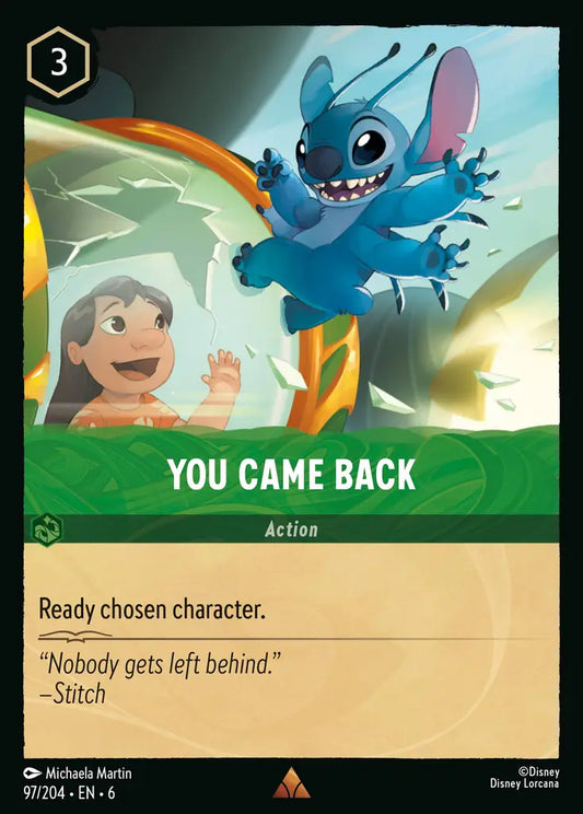 You Came Back - 97/204 - Rare - Azurite Sea - Disney Lorcana