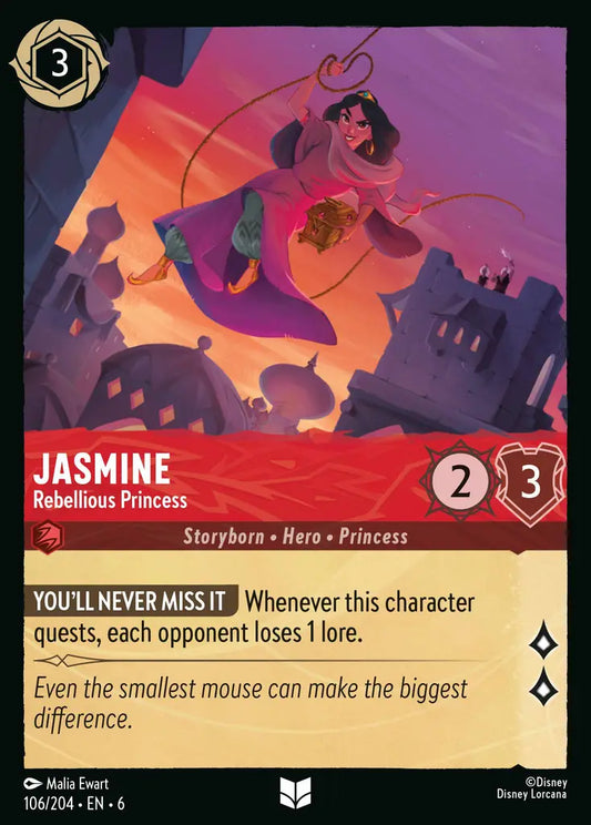 Jasmine - Rebellious Princess - 106/204 - Uncommon - Azurite Sea - Disney Lorcana