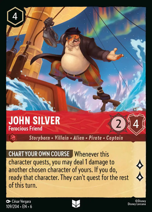 John Silver - Ferocious Friend - 109/204 - Uncommon - Azurite Sea - Disney Lorcana