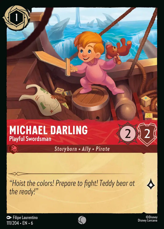 Michael Darling - Playful Swordsman - 111/204 - Common - Azurite Sea - Disney Lorcana