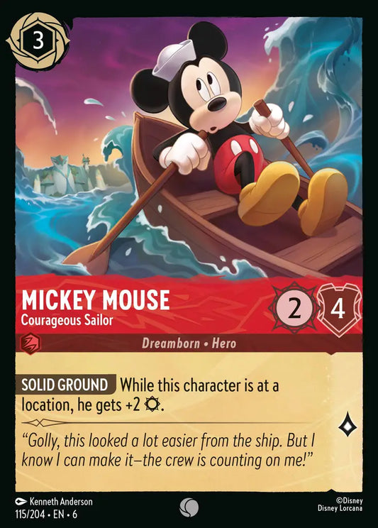 Mickey Mouse - Courageous Sailor - 115/204 - Common - Azurite Sea - Disney Lorcana