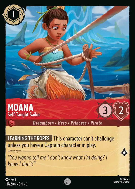 Moana - Self-Taught Sailor - 117/204 - Common - Azurite Sea - Disney Lorcana