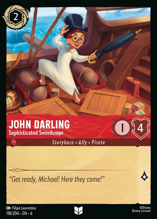 John Darling - Sophisticated Swordsman - 118/204 - Uncommon - Azurite Sea - Disney Lorcana