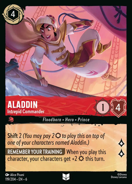 Aladdin - Intrepid Commander - 119/204 - Uncommon - Azurite Sea - Disney Lorcana