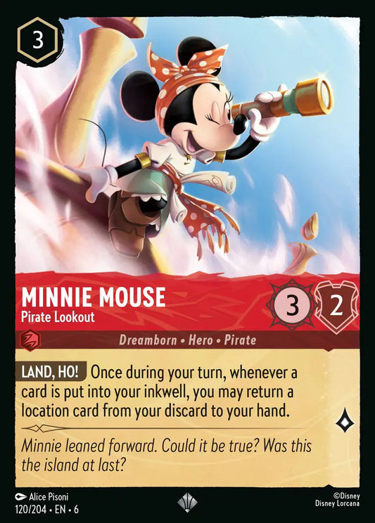 Minnie Mouse - Pirate Lookout - 120/204 - Super Rare - Azurite Sea - Disney Lorcana