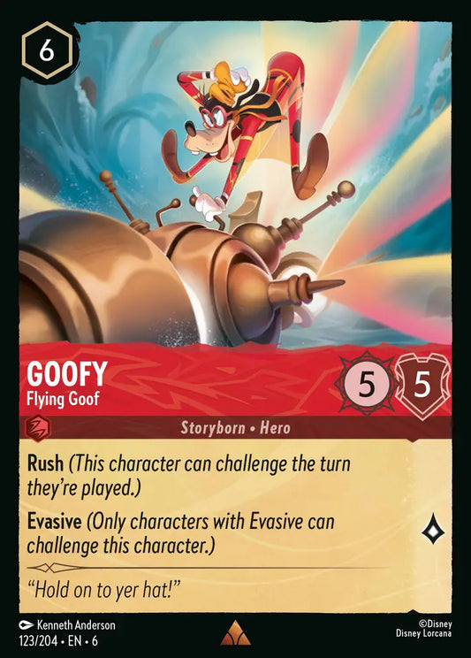 Goofy - Flying Goof - 123/204 - Rare - Azurite Sea - Disney Lorcana