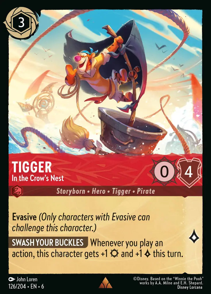 Tigger - In the Crow's Nest - 126/204 - Rare - Azurite Sea - Disney Lorcana