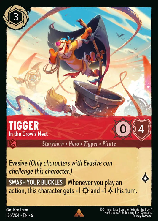 Tigger - In the Crow's Nest - 126/204 - Rare - Azurite Sea - Disney Lorcana