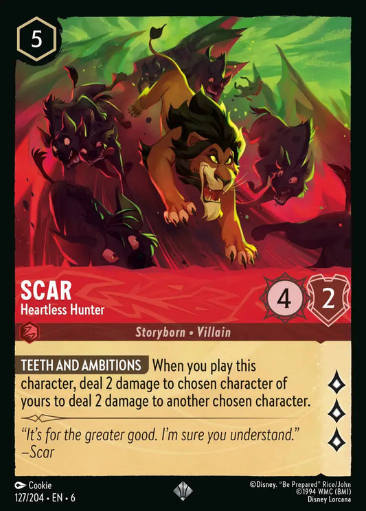 Scar - Heartless Hunter - 127/204 - Super Rare - Azurite Sea - Disney Lorcana